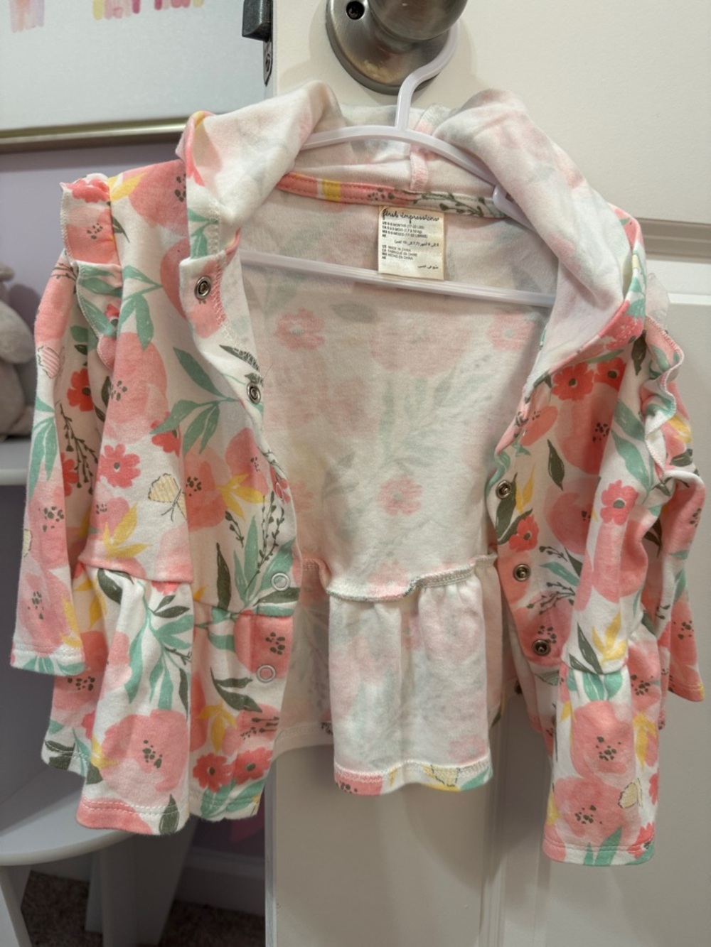 First Impressions Pink Floral Hooded Jacket